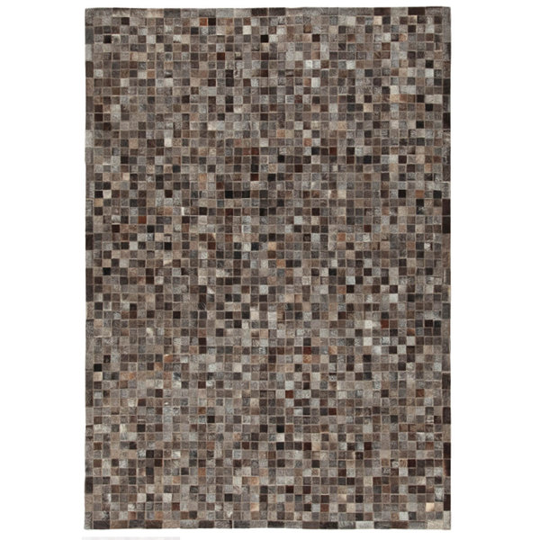Bloomsbury Market Mencia In Leather Patch Mosaic Dk Grey 120x60